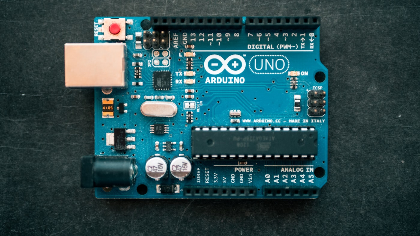 Arduino board ready for an electronics project